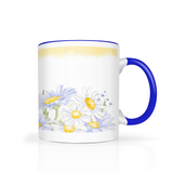 Daisies Design 11oz Color Accent Coffee Mug