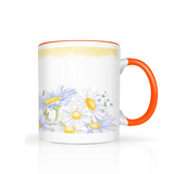 Daisies Design 11oz Color Accent Coffee Mug