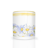 Daisies Design 11oz Color Accent Coffee Mug