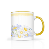 Daisies Design 11oz Color Accent Coffee Mug