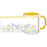 Daisies Design 11oz Color Accent Coffee Mug