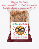 ONE SMART COOKIE First Day of SCHOOL Gift Tag/Sticker, Back to School Gift Treat, Digital File Only, Kids Gift, Teacher Gift, Cookies