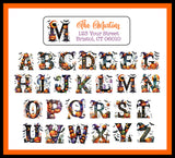 Personalized HALLOWEEN DESIGN MONOGRAM Initial Address Labels, Return Address Labels, 30 per sheet