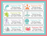 Personalized Ocean Life Animals Address Labels: Return Address, Set of 30 - J & S Graphics