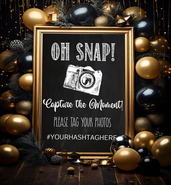 TAG Your Photo Hashtag Sign Instant Download 8x10 Sign - EDITABLE Hashtag Sign, Share your Event or Party Pictures