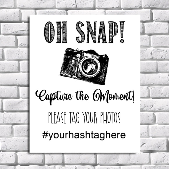 TAG Your Photo Hashtag Sign Instant Download 8x10 Sign - EDITABLE Hashtag Sign, Share your Event or Party Pictures