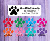 Personalized Paw Print, Cat and Dog Return Address Labels 30 per set - J & S Graphics