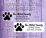 Personalized PAW PRINTS, Cat and Dog Return ADDRESS Labels - J & S Graphics