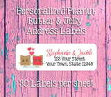 Personalized Peanut Butter & Jelly Love Address Labels, Return Address Labels, PB&J