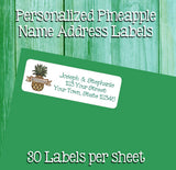 Pineapple Family Name Personalized Address Labels, 30 Return Mailing Address Labels per Sheet - J & S Graphics