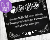 Practical Magic Quote Salt, Rosemary, Lavender, Love Wall Decor Instant Download 8x10  Faux Chalkboard Background