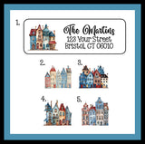 Personalized Qurky Townhouses Return Address Labels, Townhouse, 30 per sheet - J & S Graphics
