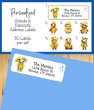 Personalized Animals in Raincoats Return Address Labels, 30 per set - J & S Graphics