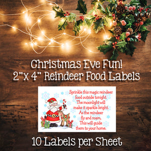 Christmas LABELS for REINDEER FOOD Bags - Fun for Kids! Christmas Eve Tradition