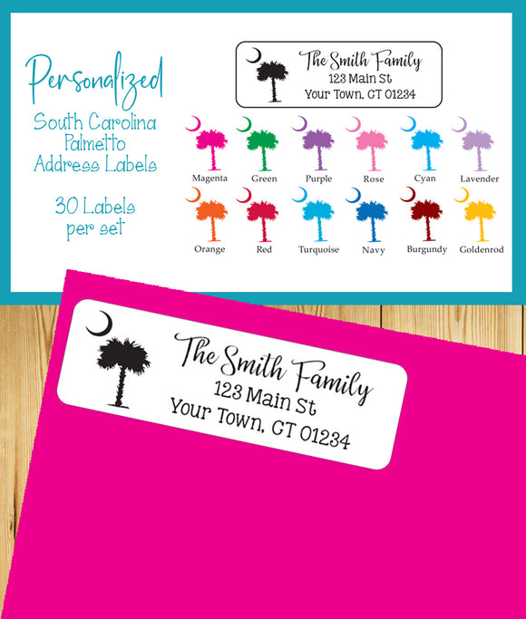 Palmetto, South Carolina Personalized Return Address Labels - J & S Graphics