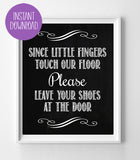 Please Take Your Shoes Off at the Door Printable Sign, Instant Download