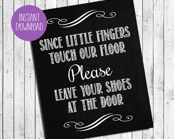 Please Take Your Shoes Off at the Door Printable Sign, Instant Download