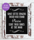 Please Take Your Shoes Off at the Door Printable Sign, Instant Download