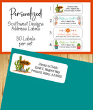 Southwest Designs Personalized Return Address Labels, Cactus, Dream Catcher, Sets of 30 - J & S Graphics