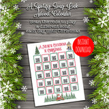 Advent Calendar Song Playlist, Christmas Countdown Calendar, Instant Download Calendar, Spotify Codes You Print, Rock and Pop Song Edition