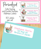 Personalized SPRING BUNNIES Address Labels, Return Address Labels, Easter - J & S Graphics