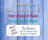 STATE Outline Address Labels, Home Sweet Home, Sets of 30, Change of Address, Personalized