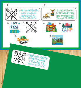 Personalized Camping Kids Return Address Labels, Great for Kids, Kids Camp Labels, Sets of 30, Summer Camp