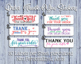 THANK YOU for Your Order Stickers Package LABELS, Sets of 30, Small Business Stickers