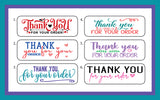 THANK YOU for Your Order Stickers Package LABELS, Sets of 30, Small Business Stickers