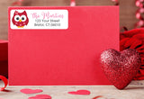 Personalized VALENTINE'S DAY OWLS Return Address Labels, 30 per sheet