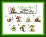 Personalized Address Labels Whimsical Caterpillars, Sets of 30 Labels