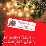 Personalized Winter Cardinals Address Labels Sets of 30 Labels, Personalized Return Labels, Christmas