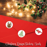 1" Round Christmas Design Stickers / Seals, 63 Christmas Stickers