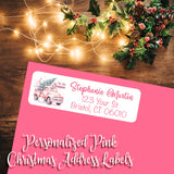 Personalized Pink Christmas Return Address Labels - Sets of 30