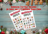 Christmas BINGO Game Instant Download, Classroom Games, Fun for Kids and Family, You Print