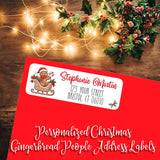 Personalized Christmas Gingerbread People Return Address Labels - Sets of 30