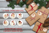 Vintage Look Santa Christmas Designs 1.5" Round Gift or Envelope Stickers / Seals, 30 per sheet