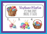 Knitting Yarn Personalized Address Labels Return Address Labels, Sets of 30, Knit