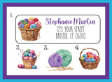 Crochet Yarn Personalized Address Labels Return Address Labels, Sets of 30, Crochet