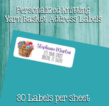 Knitting Yarn Personalized Address Labels Return Address Labels, Sets of 30, Knit