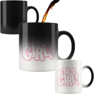 IT'S A GIRL! Gender Reveal Magic Reveal 11oz Coffee Mug - J & S Graphics