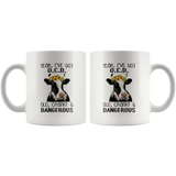 I've Got OCD... OLD, CRANKY and DANGEROUS Cute Cow COFFEE MUG 11oz or 15oz