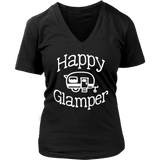 HAPPY GLAMPER Women's V-Neck T-Shirt - J & S Graphics