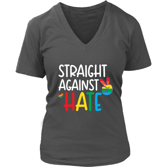 STRAIGHT AGAINST HATE Women's V-Neck T-Shirt