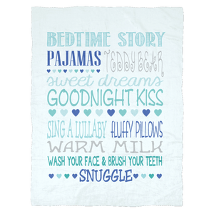 Baby Boy / Little Boy Bedtime Routine Ultra Plush Fleece Blanket - J & S Graphics