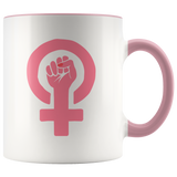 Feminist GIRL POWER Hand Color Accent COFFEE MUG - J & S Graphics