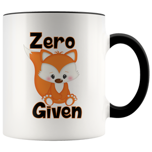 ZERO FOX GIVEN 11 oz White Color Accent Coffee Mug - J & S Graphics