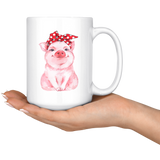 Piggy wearing a Red Bandana 11oz or 15oz Coffee Mug