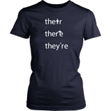 THEIR, THERE and THEY'RE Grammar Women's T-Shirt - J & S Graphics