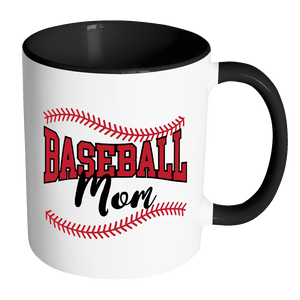 BASEBALL MOM Color Accent Coffee Mug - J & S Graphics